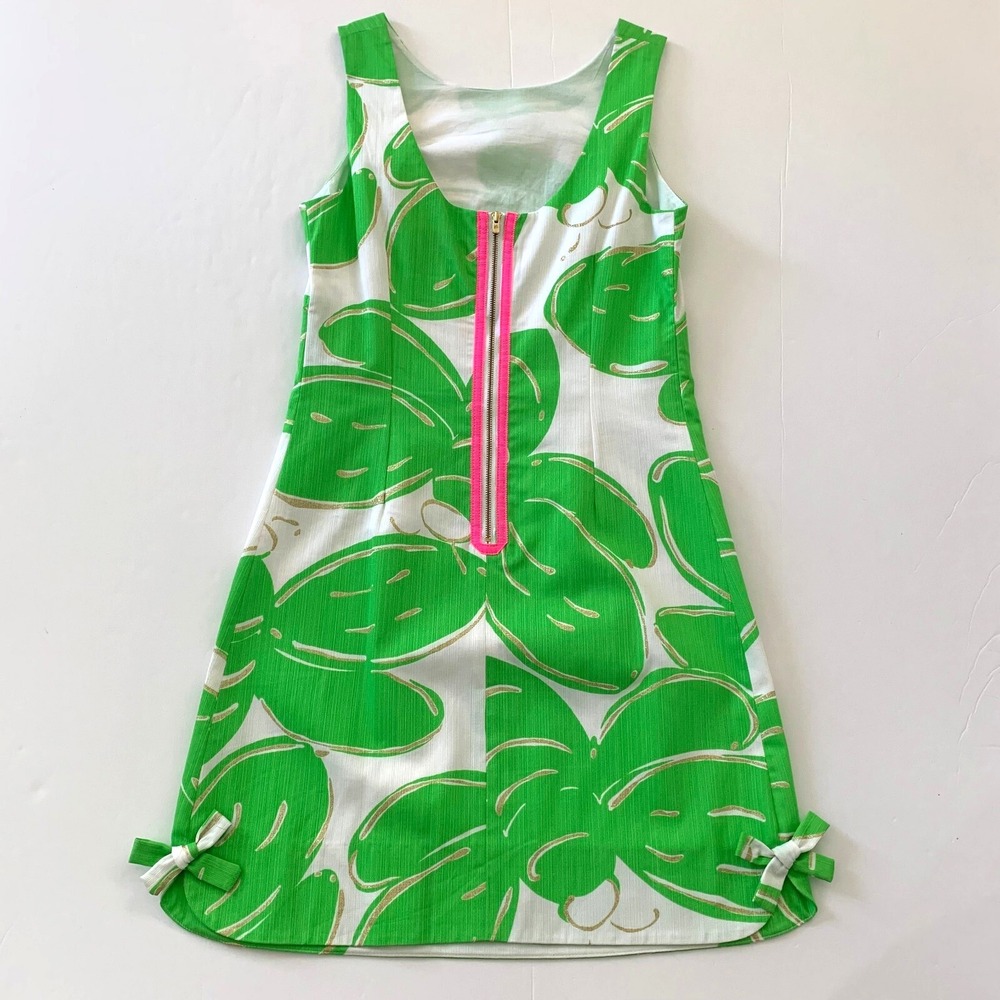 NWOT Lilly Pulitzer Delia Cotton‎ Shift Dress Bees Stinger Metallic Pink Zip